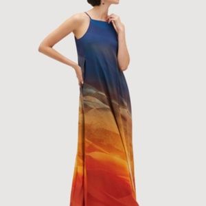 Lafayette 148 NYC Leonissa Textured Desert High-Neck Sleeveless Maxi Dress